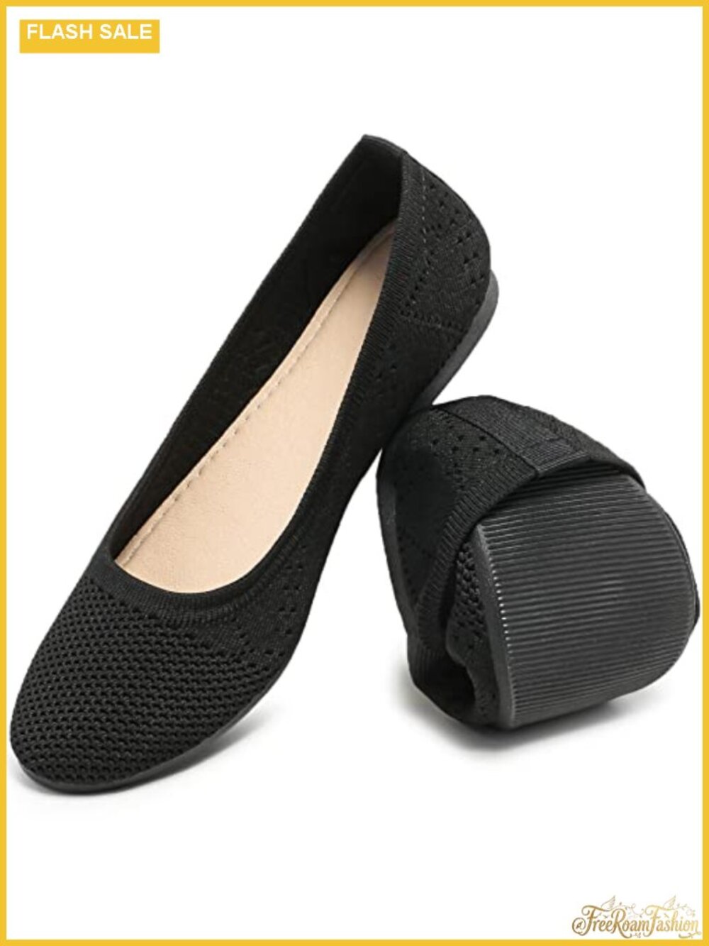 Women's Mesh Knit Ballet Flats Slip On Memory Foam Loafers